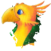 A Chocobo is looking through the broken Z icon.